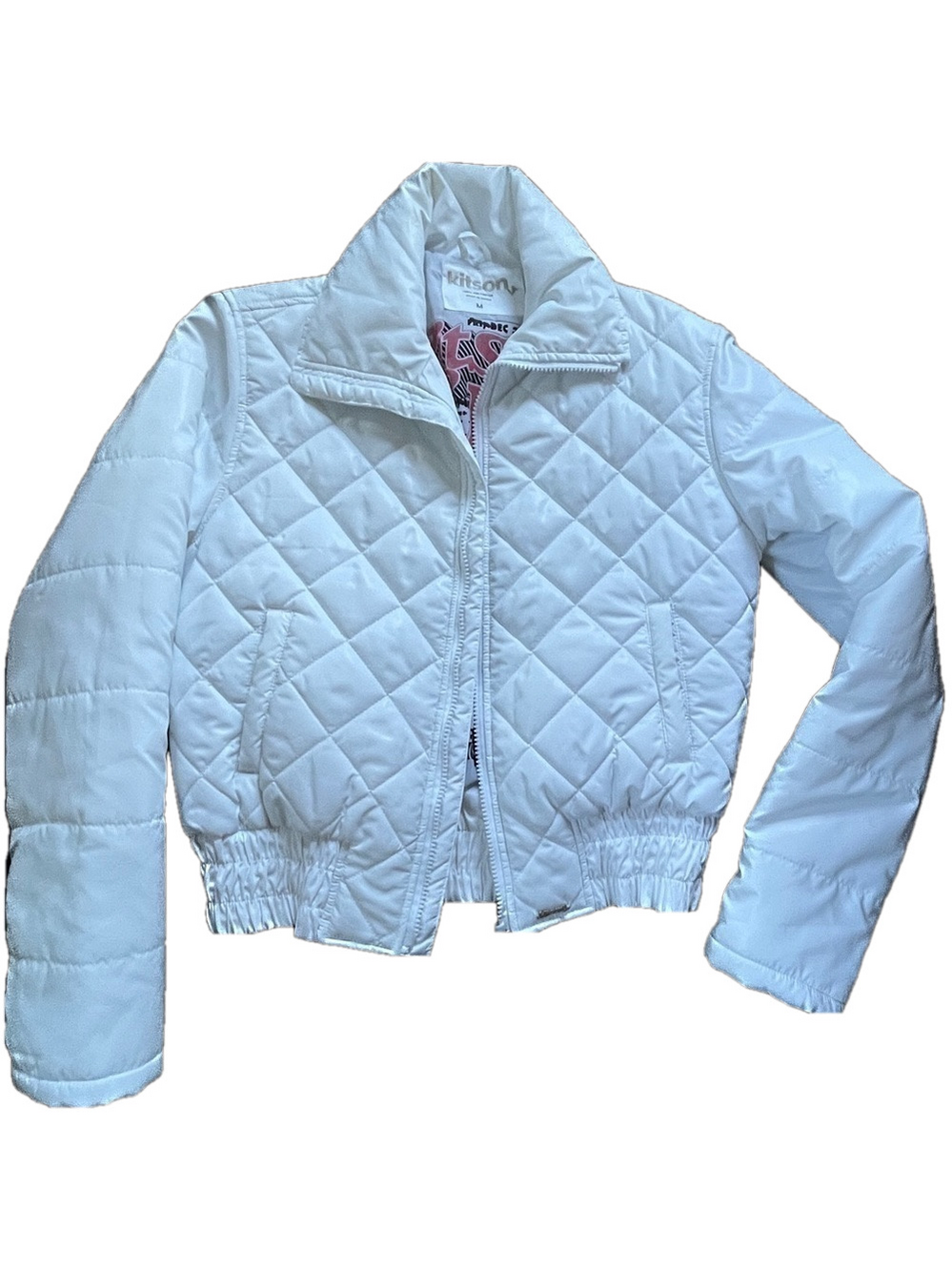 KITSON white lightweight quilted jacket size medium NWOT